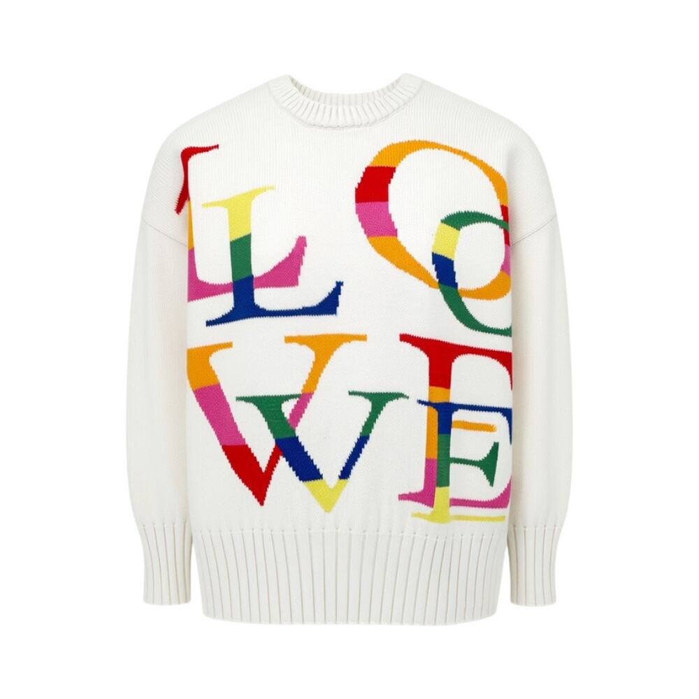 MINNIE ROSE Cotton Cashmere LOVE Crew Neck Sweater S